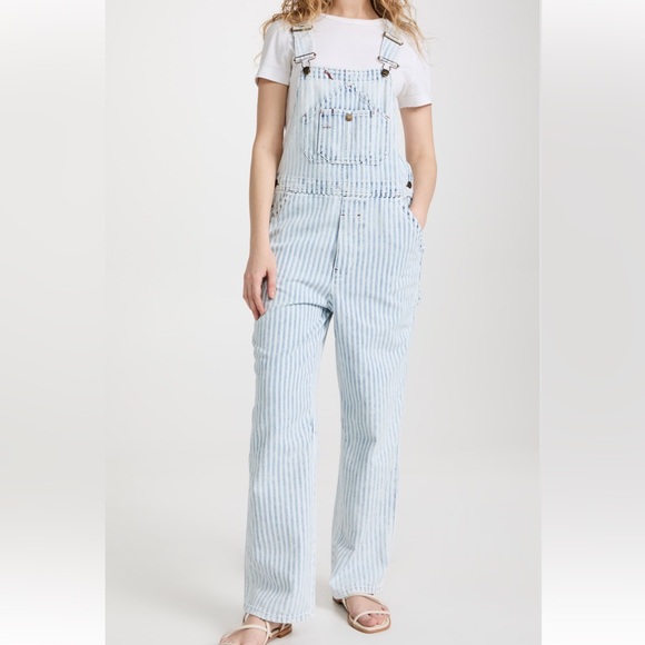 Faherty TopSail Railroad Stripe Overalls New with tags size Large